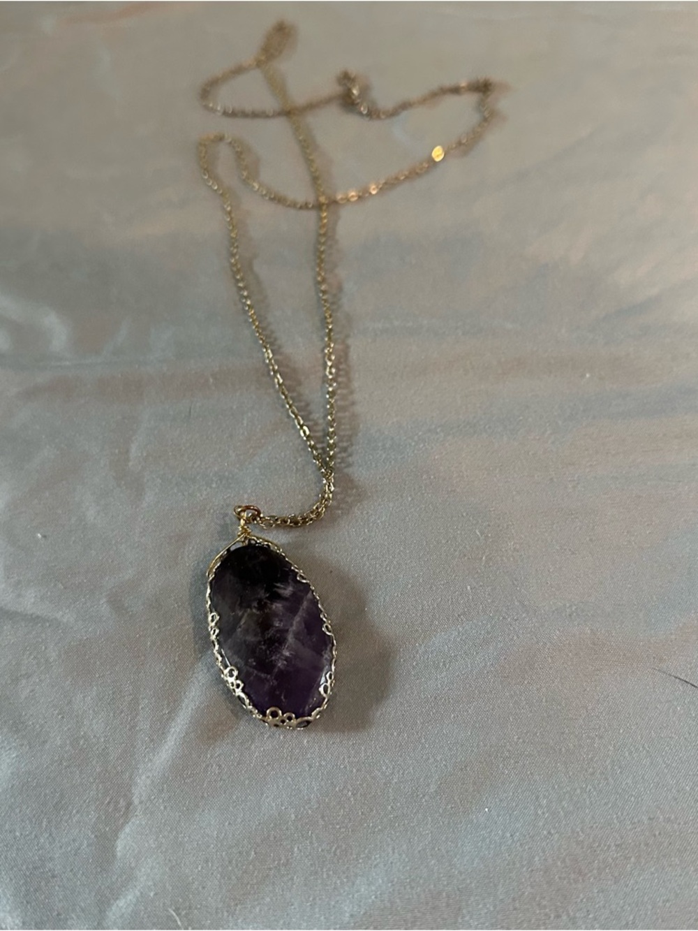 Francesca’s - Statement Necklace - Purple + Gold